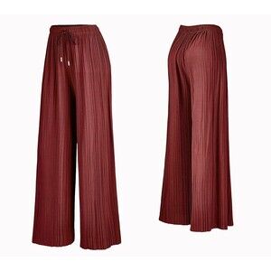 MADE BY JOHNNY Pleated Wide Leg Pants Drawstring Waist Women’s M/L Wine Color